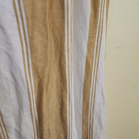 Thread & Supply Tan Ivory Striped Linen Blend Sleeveless Midi Maxi Dress Size S - Picture 4 of 9